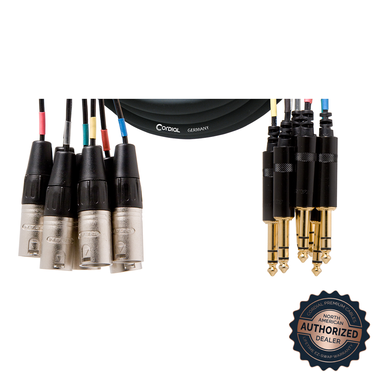 Cordial 8-Channel Balanced Multicore Cable Loom; 10ft.

CML 8-0 MV 3 C

(8x) XLR Male to (8x) 1/4" TRS Male; 10ft