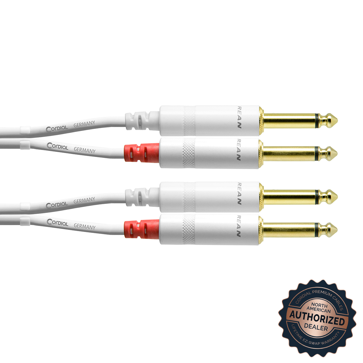 Cordial Unbalanced Dual-Mono Cable; White, 5ft.

CFU 1.5 PP - SNOW

(2x) 1/4" TS Male to (2x) 1/4" TS Male; White, 5ft. 